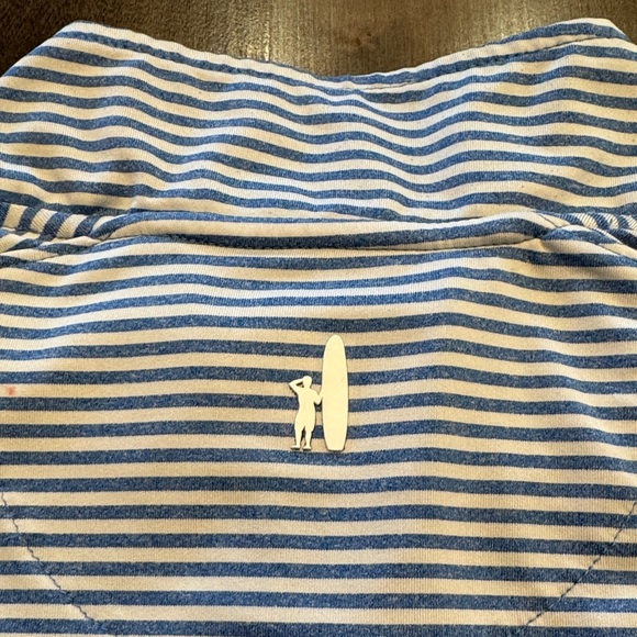 Johnnie O Ultra Light Weight Turn Striped Quarter-Zip - UPF 50 Sun Protection - Picture 6 of 6